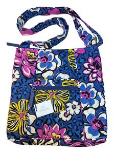 B) Vera Bradley ヴェラブラッドリー ショルダーバッグ 青 ブルー 花柄 新品未使用品 I3004