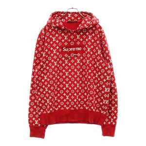 シュプリーム ×Louis Vuitton 17AW Box Logo Hooded Sweatshirt ルイヴィトン モノグラム ボックスロゴ スウェットシャツ パーカー レッド