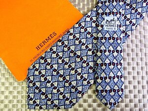 ♪36533C♪良品【デザイン 柄】エルメス【HERMES】ネクタイ