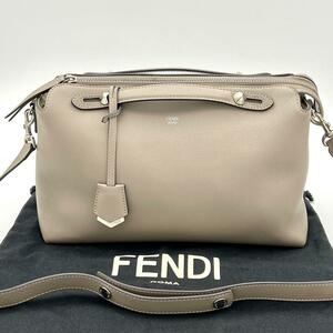 FENDI フェンディ バイザウェイ 2Way ショルダーバッグ グレージュ シルバー金具 ハンドバッグ 斜め掛け ストラップ レディース タブグレー