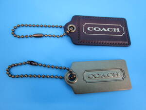 コーチ　COACH　キーホルダー　プレート　皮革　現状品　送料450円　（池　HO82