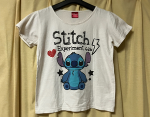 USED★ Disney スティッチ×白　ロゴTシャツ　サイズM