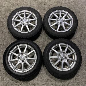 AG698-51送料無料　155/65R14 中古スタッドレスセット14×4.5J 100/4H ET45 N-BOX ミラ アルト ムーブ ワゴンR タント等に　1円〜