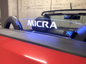 valkyrie style ニッサン　マーチ　マイクラ　micra C+C FHZK12 MICRA 専用ウィンドディフレクター　LED 白....!!