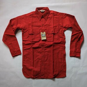 VINTAGE WOOLRICH Chamoisシャツ MADE in USA ロングM DEAD STOCK 送料無料!