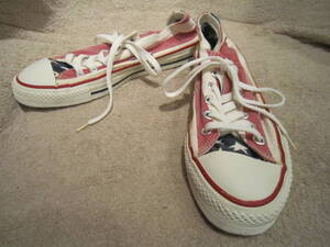 MADE IN U.S.A. コンバース オールスター　星条旗カラー　内寸約25㎝　US6　　　　　converse ALLSTAR OX キャンバス　※送料600円　j2412c