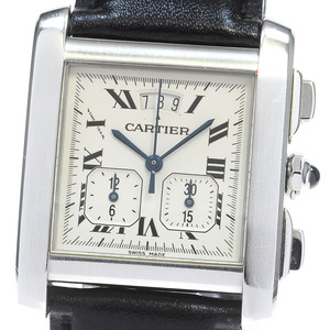 カルティエ CARTIER W5101455 タンクフランセーズXXL クロノリフレックス デイト クォーツ メンズ 保証書付き_826515