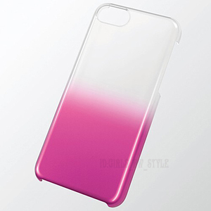 最安送料140円 iPhone 5C ハードケース カバー 液晶保護フィルム グラデーション ピンク クリア