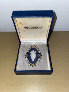 【No.130】WEDGWOOD ウェッジウッド ジャスパー カメオ ブローチ　アクセサリー　現状品