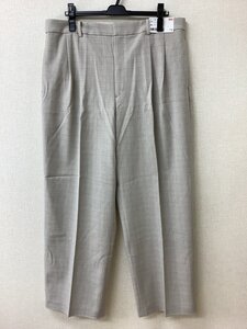 ユニクロ タグ付き未使用 ゆったりサイズ タックワイドパンツ ベージュ系チェック サイズ3XL