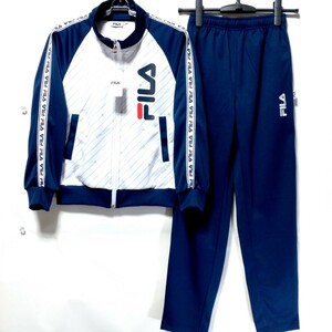 特価/未使用【サイズ=150cm】FILA/フィラ/男女児/トラックトップスーツ/ジャージスーツ/navy×white