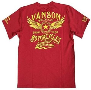 バンソン ドライ半袖Tシャツ ウィング ACV-901 ワイン XXL 当店別注 VANSON 吸汗速乾 抗菌防臭 UVカット 大きいサイズ ハーレー