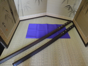 【黒檀木刀セット】希少 豪華黒檀（縞黒檀）大小セット ※中古品 ※全国一律送料1830円