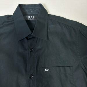 貴重 正規品 RAF BY RAF SIMONS ラフバイラフシモンズ ラフシモンズ RAF刺繍 長袖シャツ ドレス ボックス ブラック 黒 S