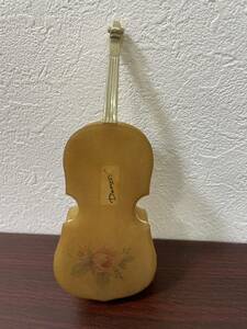 【Y91】Demain ドマン 大理石 バイオリン 小物入れ アラバスター インテリア オブジェ 置物 飾り物 アンティーク