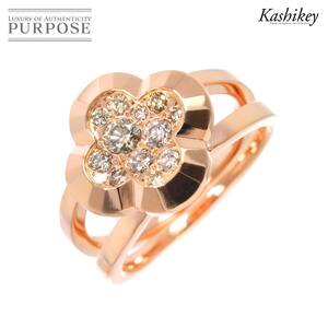 カシケイ KASHIKEY モティーフ 12号 リング ブラウン ダイヤ 0.40ct K18 PG ピンクゴールド 750 柏圭 フラワー Diamond Ring 90258791