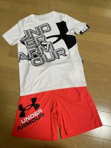 新品 アンダーアーマー　YXL 160cm 155cm 165cm パンツ　半袖Tシャツ　上下セット　短パン　キッズ　ジュニア　迷彩