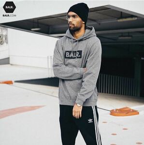 新品未使用 BALR. ボーラー ブランドフーディー パーカー　balr　ボックスロゴ　グレー　L 定価29,700円