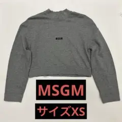 MSGM グレー クロップド トレーナー　XS