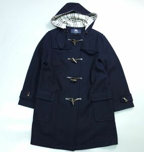 美品 バーバリー BURBERRY ウール ダッフルコート ネイビー キッズ 160cm レディース