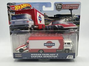 即決有★HW hotwheels ホットウィール TEAM TRANSPORT チームトランスポート NISSAN FAIRLADY Z SAKURA SPRINTER 積載車★ミニカー