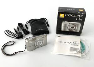 M-4595 ☆ 1円スタート ☆ Nikon ニコン COOLPIX クールピクス L26 コンパクトデジタルカメラ シルバー デジカメ 簡易動作確認済