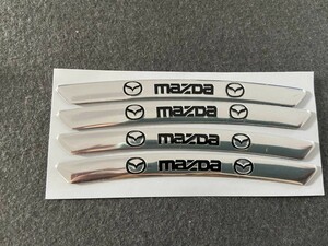 ★マツダ MAZDA★42★ ホイールリムステッカー 装飾バッジデカールスタイリング 傷を隠す 4枚セット 90ｍｍ アルミ 車用