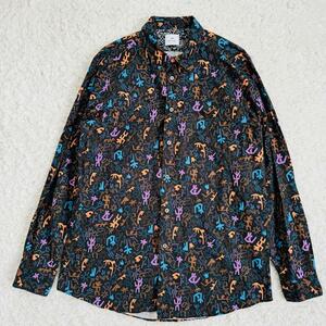 美品　PS PAUL SMITH　ポールスミス 現行　ダンシングフラワー　花柄 総柄 長袖シャツ　L