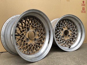 RAYS VOLK メッシュ 14インチ 7.5J 4穴 PCD114.3 2本セット 旧車 当時物　ボルクレーシング　　