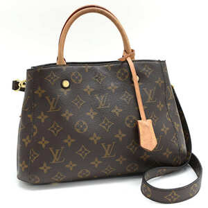 1円 ◎定価29万 美品 LOUIS VUITTON ルイヴィトン ハンドバッグ モンテーニュBB M41055 モノグラム ブラウン◎E.Crpi.lA-07