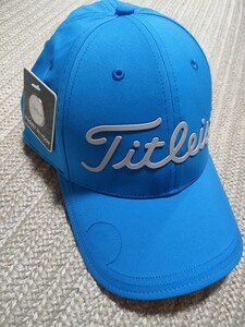 新品 未使用 Titleist タイトリスト キャップ ブルー マーカー付 紫外線カット 抗菌 吸水速乾 帽子 メンズ ゴルフウェア