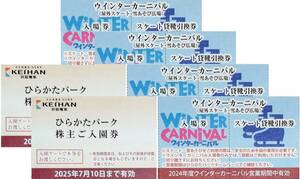 ひらかたパーク★入園券２枚＋ウインターカーニバル（雪あそび広場＆スケート）入場券４枚★普通郵便発送