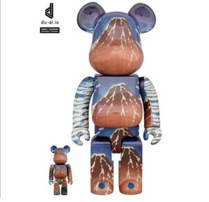 【新品未開封】送料無料 BE@RBRICK 葛飾北斎 「冨嶽三十六景 凱風快晴」100％& 400％ MEDICOM TOY EXHIBITION 