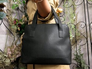 ●超美品●CELINE セリーヌ●ステッチ●カーフ レザー 本革●ハンド バッグ●黒●ゴールド金具●腕掛け●かばん●Js53597