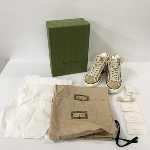 TEI【中古品】 GUCCI グッチ 649327 UAE20 WMNS TENNIS 1977 HIGH SOFT CAR Suede スエード SIZE35 〈183-230722-TS-13-TEI〉