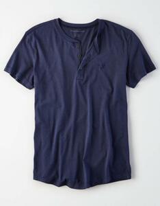 * ラスト * AE アメリカンイーグル AEO Flex Legend ヘンリー Tシャツ S / Navy *