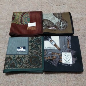 【未使用！送料無料！同梱不可！】紳士4枚　良品　YHOMME YUKITORII茶　LANCELベージュ　GIORGIOVALENTINOグリーン　ELTONUNITEDPOLOCLUB