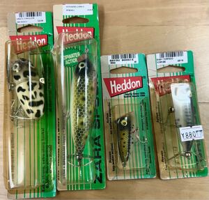 未使用品　【ヘドン　Heddon 】　クレイジークローラー、ザラⅡ、バイユーブギ、ベビートルピード　4個セット