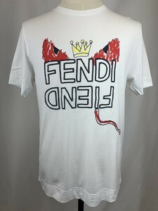 FENDI フェンディ モンスターロゴTシャツ XS ホワイト トップス 正規品 99