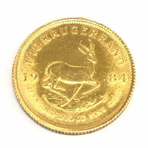 K22　南アフリカ共国　クルーガーランド金貨　1/10oz　1984　総重量3.4g【CEBA4033】