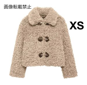 vintage ヴィンテージ レトロ ボア ダッフルコート アウター XSサイズ レディース★ZARA 好きな方に★2024 A/W 秋冬新作 新品未使用★