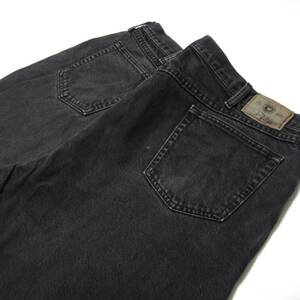 ■黒 ラングラー/Wrangler ブラックデニム 厚め 太め ■W[44 inch] 実寸108cm L68cm [股 に擦れ無し] アメリカ USA古着 N3 送料520■