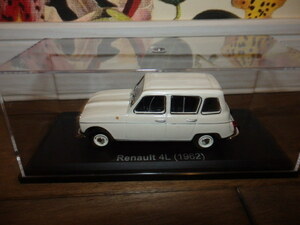 国産名車コレクション 1/43 ルノー 4L 1962 白 アシェット Renault 4L 旧車 ミニカー　MM3/B286