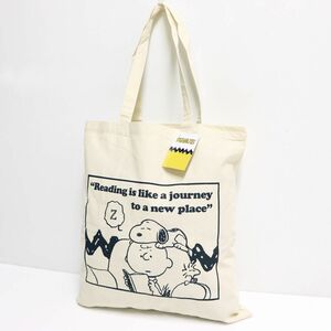 ●送料390円可能商品 スヌーピー ピーナッツ SNOOPY PEANUTS 新品 帆布 キャンバス トートバッグ BAG かばん [SNOOPYBLK1N]一 六★QWER★