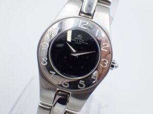 358242【1円スタート】BAUME＆MERCIER ボーム&メルシエ 稼動品 65337 リネア 3366299 ブラック文字盤 レディース 時計 クオーツ ケース24mm