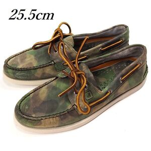 R573 新品 SPERRY TOPSIDER スペリー トップサイダー オーセンティック オリジナル 2アイ カモ レザー デッキシューズ 25.5cm