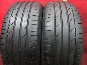 タイヤ 2本 225/55RF17 ブリジストン ポテンザ POTENZA S001 RFT ランフラット 225/55R17 バリ山 溝アリ 送料無料★14032T