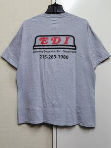 [送料無料](t23c2)XL企業モノEDI建築関係usaアメリカ輸入古着半袖プリントTシャツオーバーサイズゆるだぼ両面ワーク