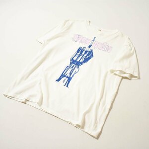 ★日本製 古着 ラッドミュージシャン LAD MUSICIAN プリント Tシャツ 46 ホワイト パンク ロック 音楽 デザイナー クルーネック★