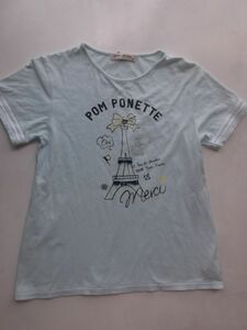 pom ponette ポンポネット　カットソー(青)　サイズL(160)